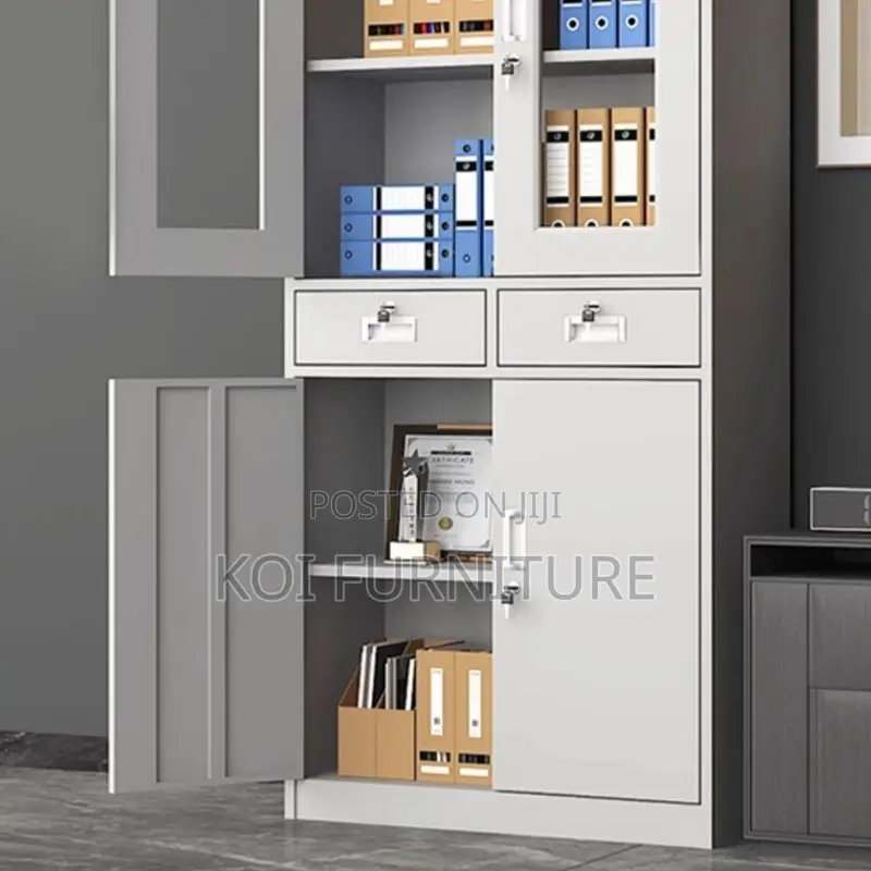 Office Cabinet; Two Doors Steel Grey Office Executive Compact Cabinet