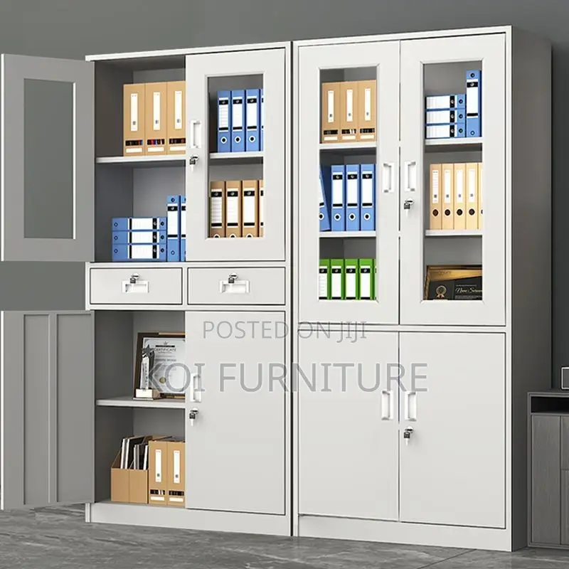 Office Cabinet; Two Doors Steel Grey Office Executive Compact Cabinet