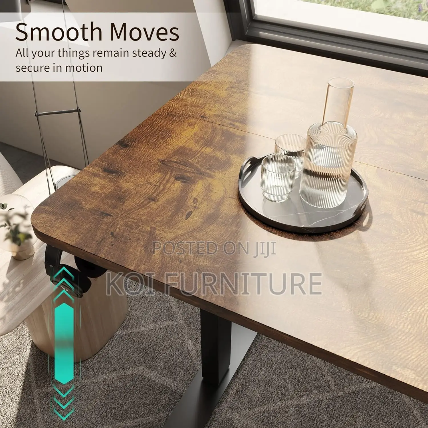 Office Tables; 1.4m Home Office Adjustable Desk With Ultimate Stable