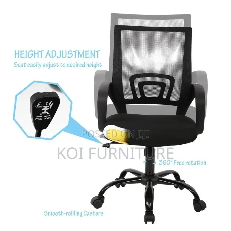Office Chairs; Strong Top Mesh Koi Fabric Chairs