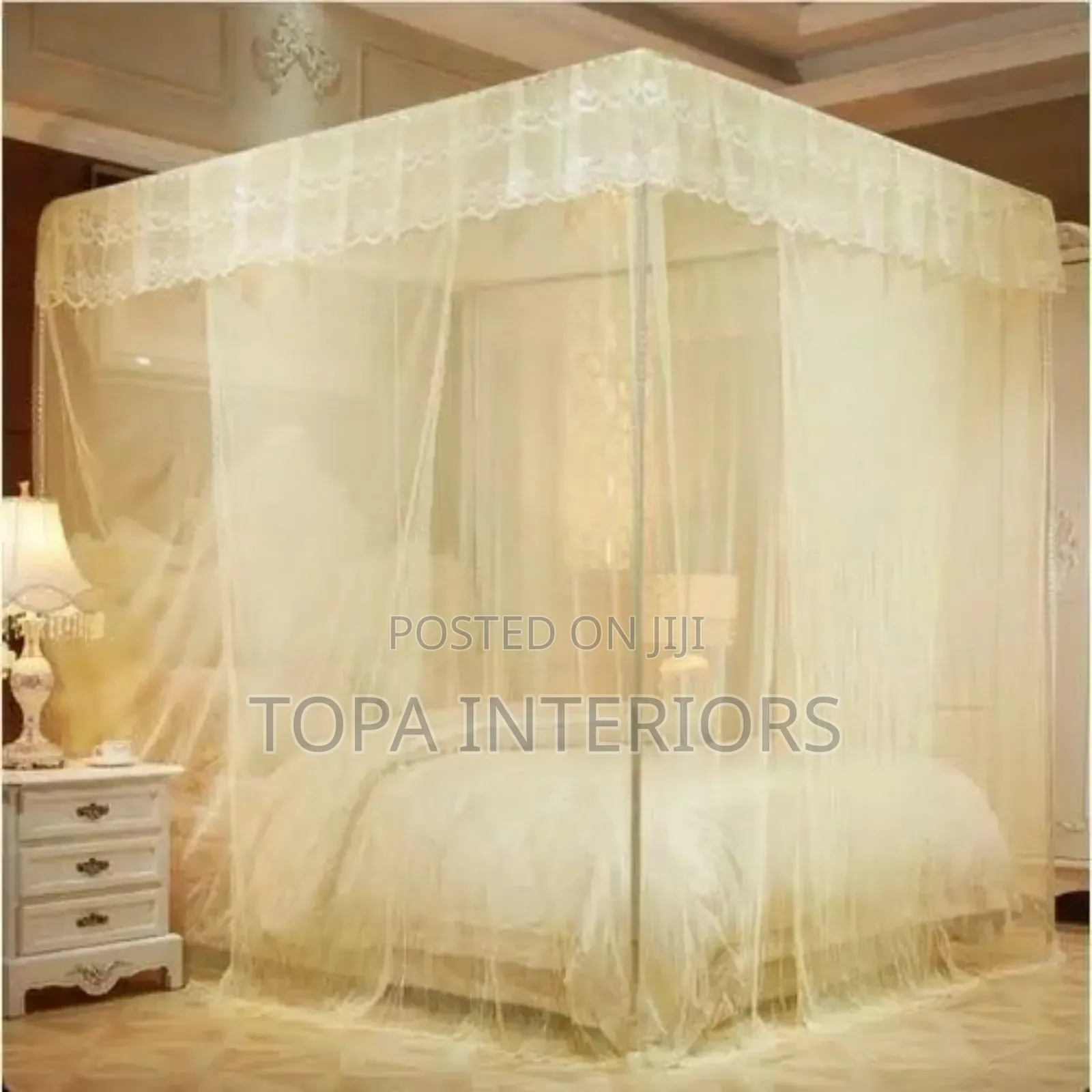 Safe Sleep 4-Stand Mosquito Net Set Size 4x6, 5x6, 6x6