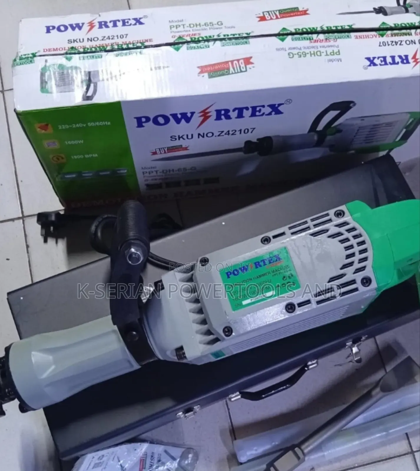 Powrtex 1600w Demolition Hammer/1600w Powerful Jack Hammer