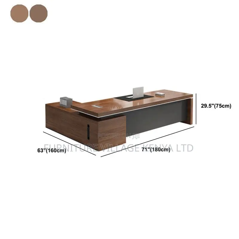 Office Desk; Modern 1.8 Meter L-Shaped Executive Office Desk