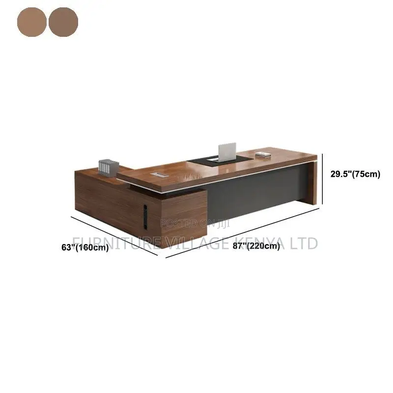 Office Desk; Modern 1.8 Meter L-Shaped Executive Office Desk