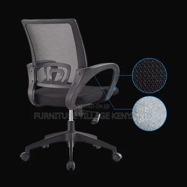 Office Chair; Black Swivel Adjustable Office Chair