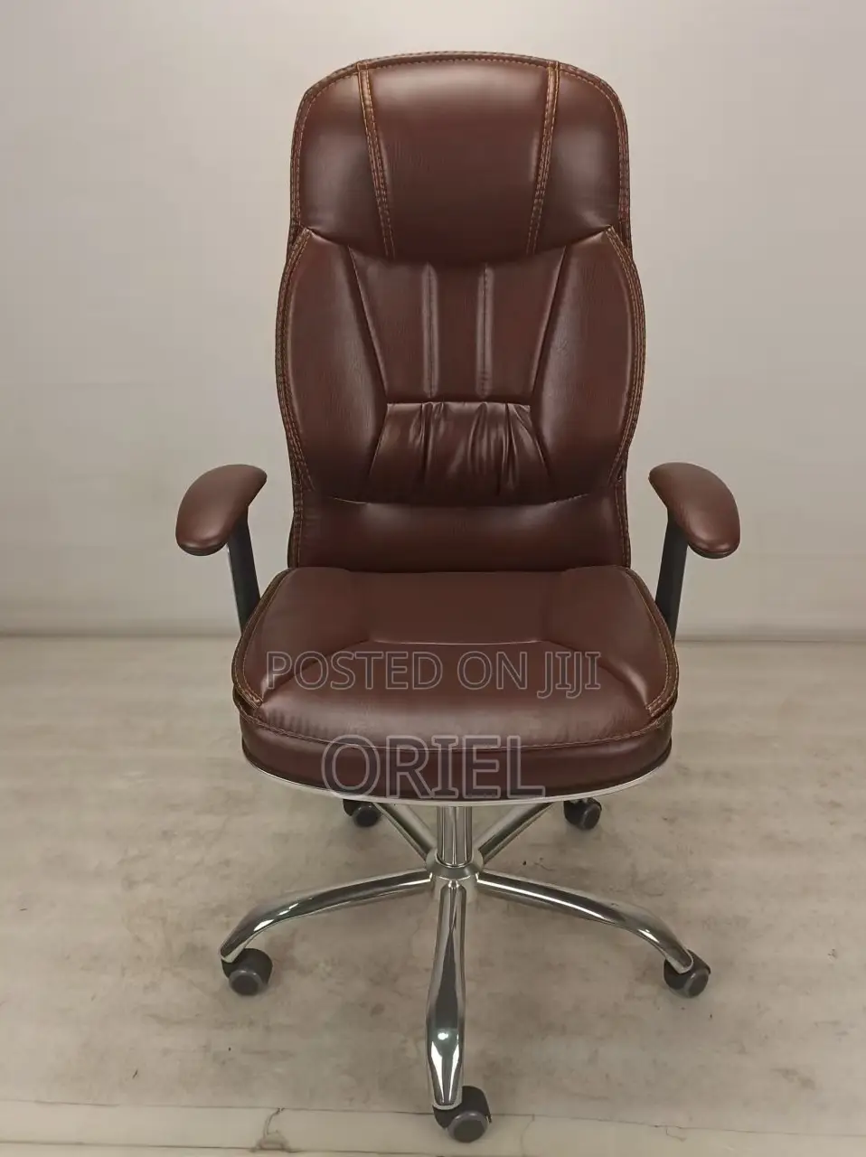 Modern Office Chair : Brown Leatherette Executive Office Chair