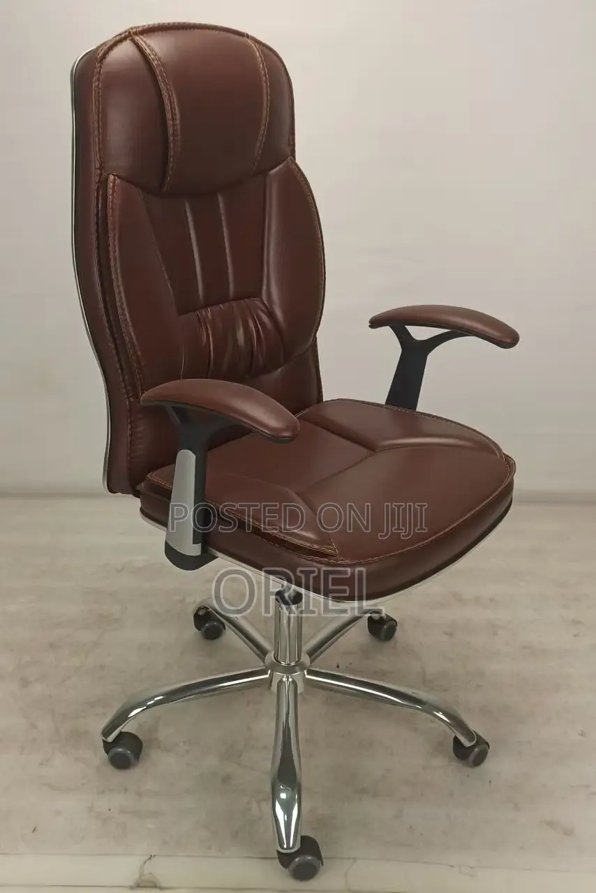 Modern Office Chair : Brown Leatherette Executive Office Chair