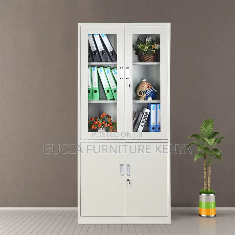 2-Door Steel Filing Cabinet With Half-Glass Front