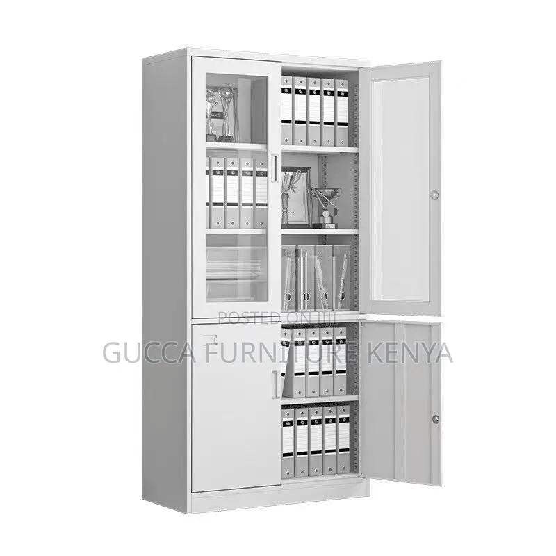 2-Door Steel Filing Cabinet With Half-Glass Front