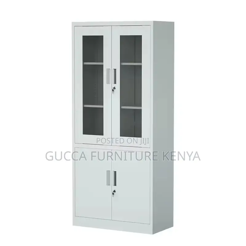 2-Door Steel Filing Cabinet With Half-Glass Front