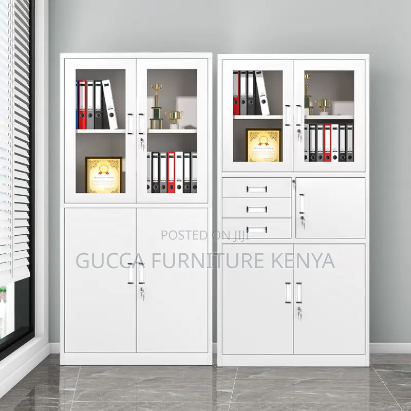 2-Door Steel Filing Cabinet With Half-Glass Front