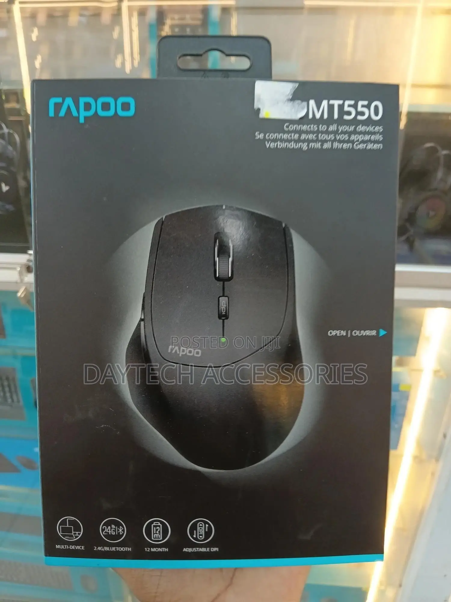 Rapoo Multi-Mode Wireless Mouse Mt550 - Black