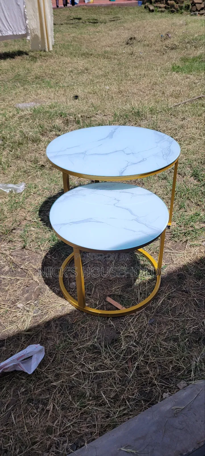 Nesting Table Glass Marble Effect Nesting Table