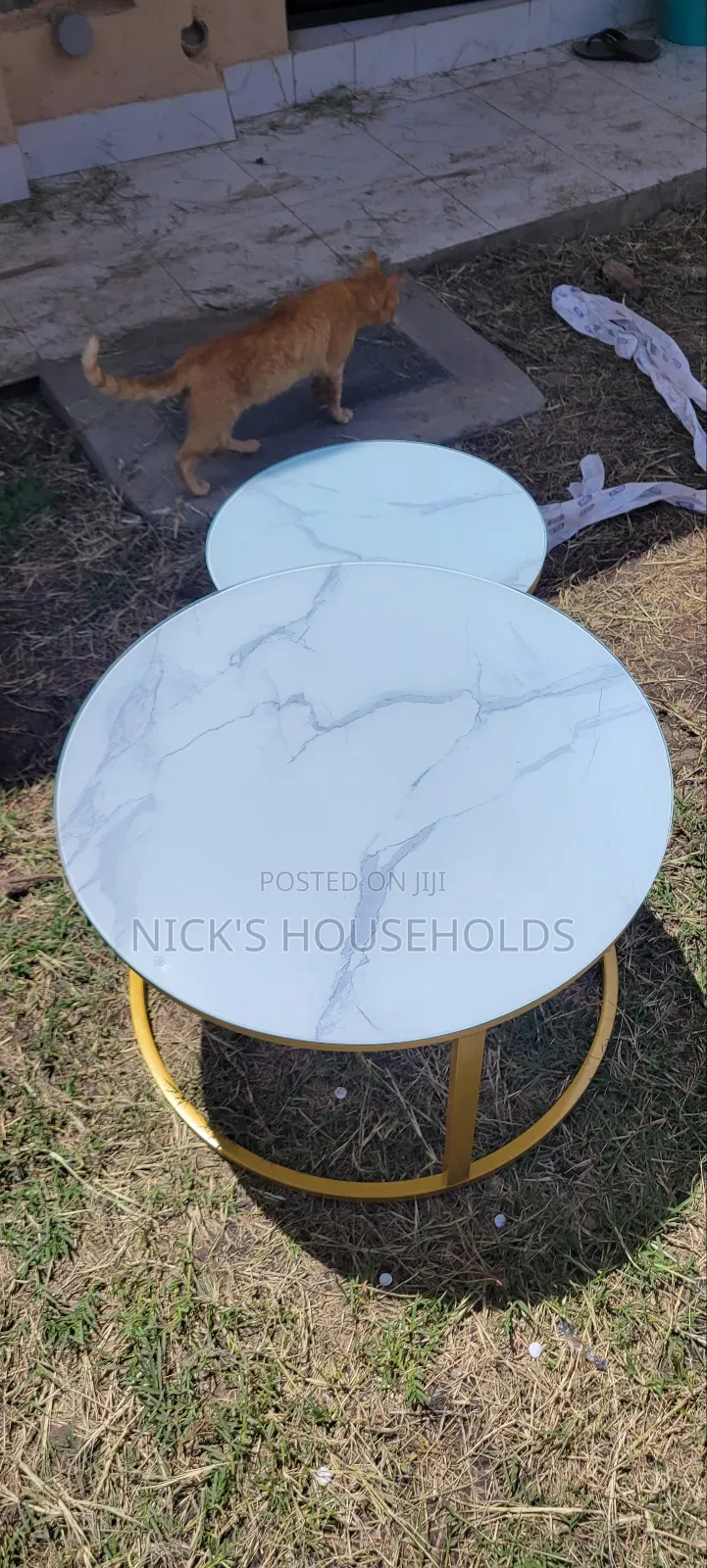 Nesting Table Glass Marble Effect Nesting Table