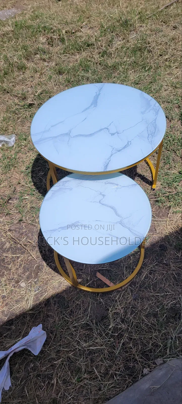 Nesting Table Glass Marble Effect Nesting Table