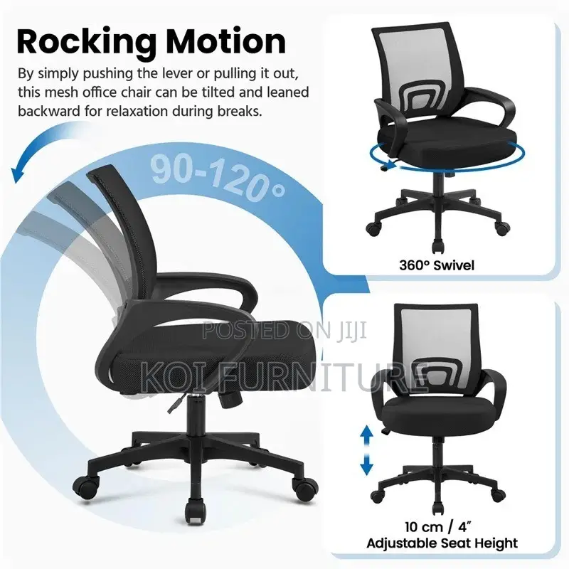 Office Chairs; Strong Motion Clerical Mesh Breathable Office Seat