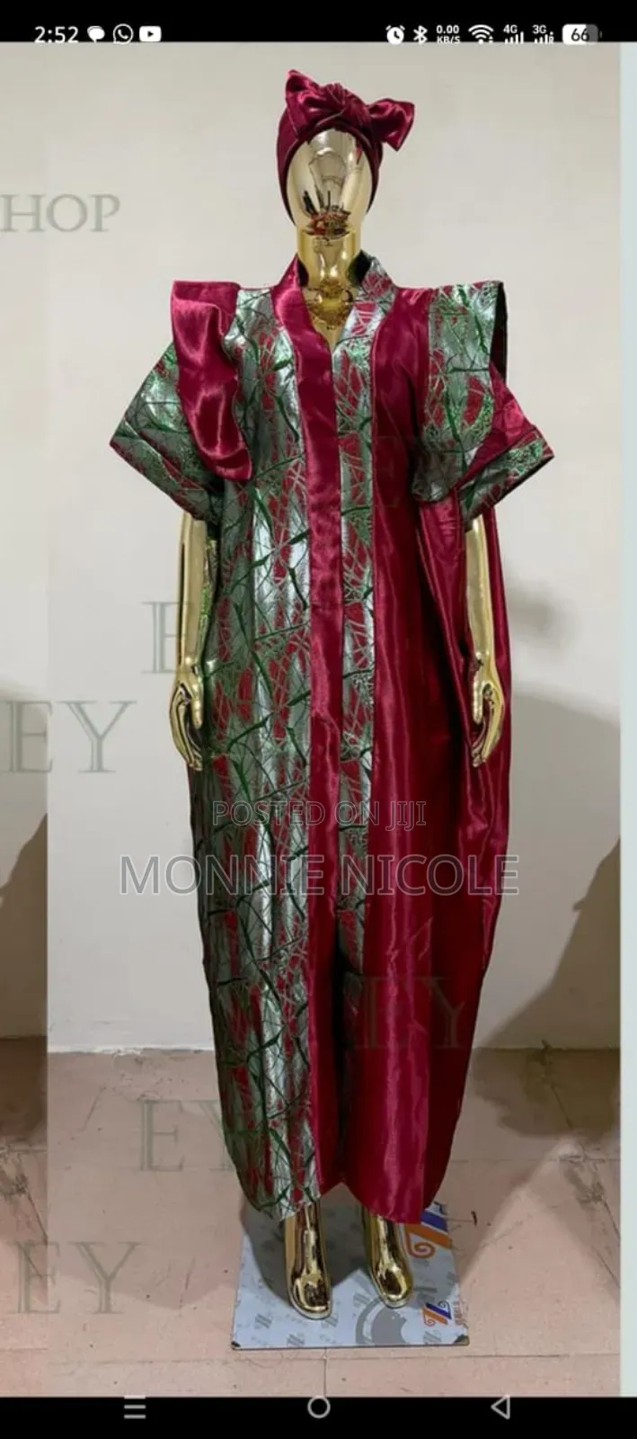 Elegant Burgundy Bubu Dress