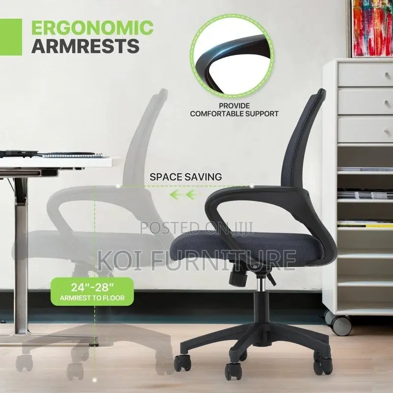 Office Chairs; Ergonomic Mid Back Swivel Clerical Office Chair