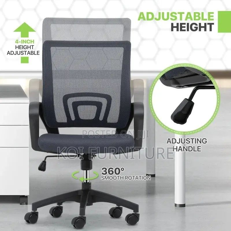 Office Chairs; Ergonomic Mid Back Swivel Clerical Office Chair