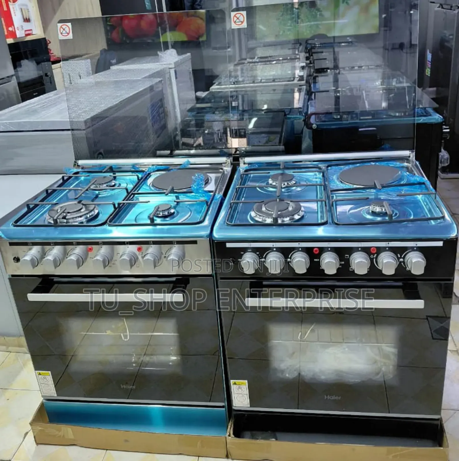 Haier 60×60 Cooker – 3 Gas + 1 Electric Plate With Wok Burner.