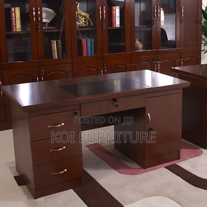 Office Desk; 1.4 Meter Brown Mahogany Executive Senior Desk