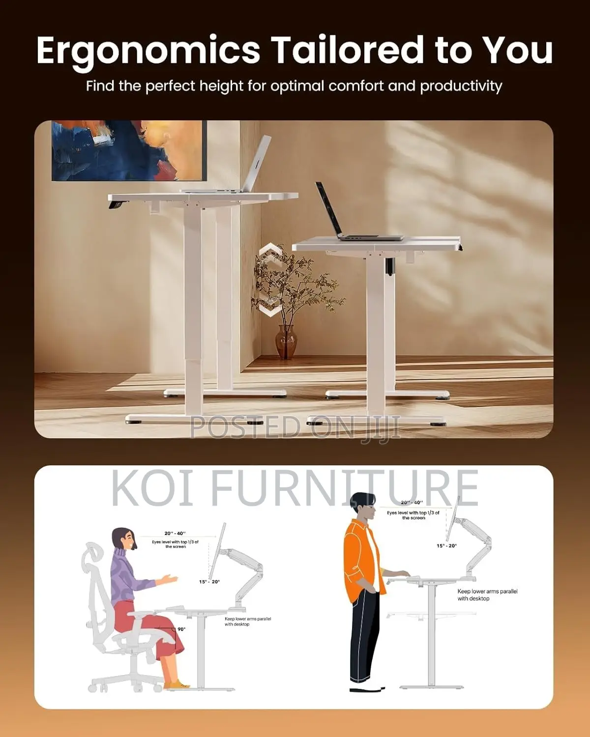 Office Desk; Top Wide Height Range Adjustable Office Desk