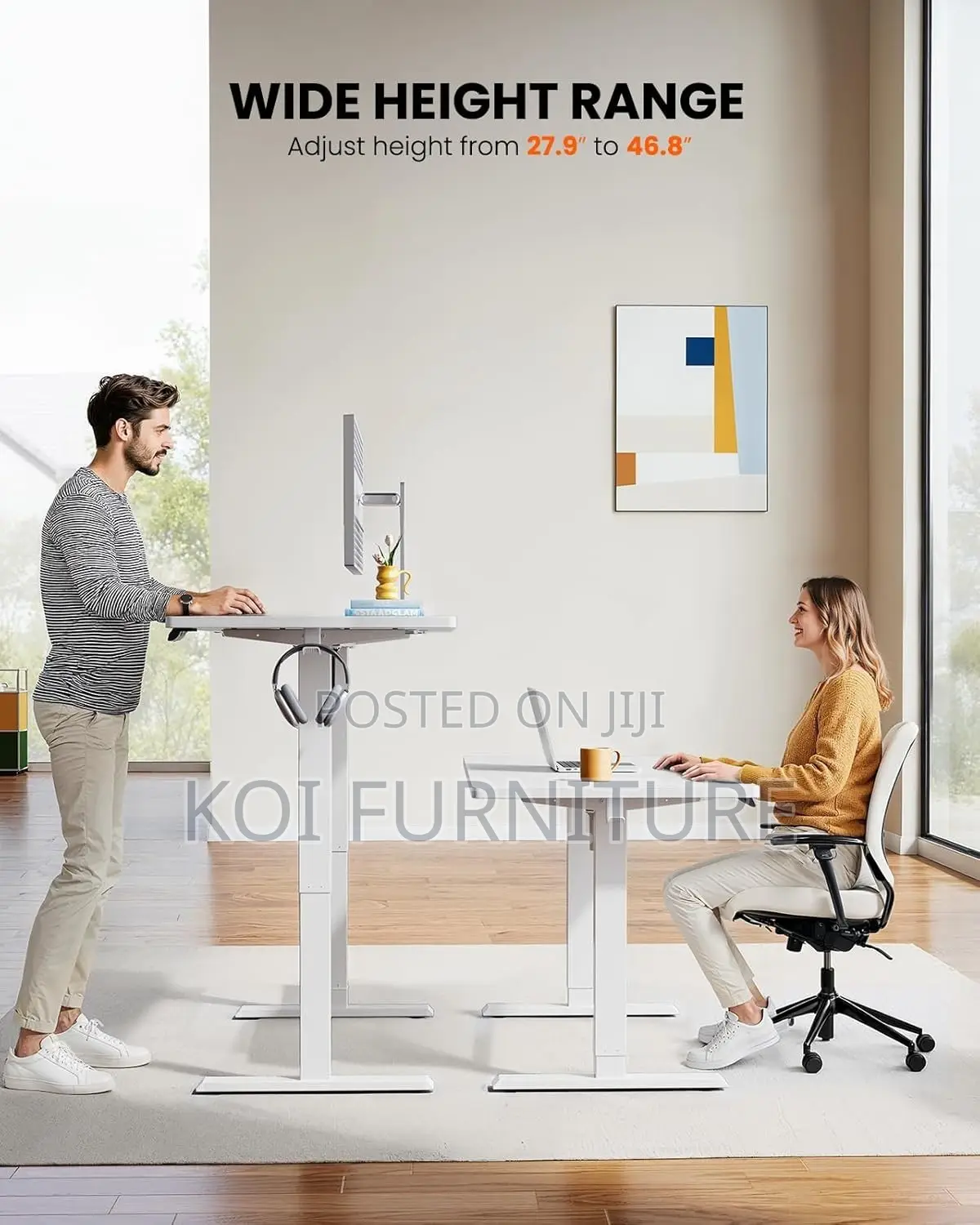 Office Desk; Top Wide Height Range Adjustable Office Desk