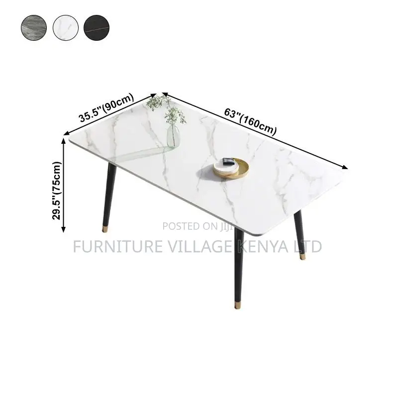 Dining Set; 4-Seater Marble 4 Legs Home Dining Set