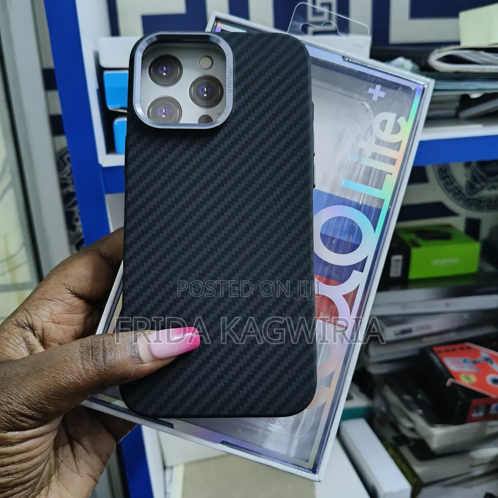 Luxolife Tribal Carbon Fiber Back Cover for iPhone 16 Pro Max
