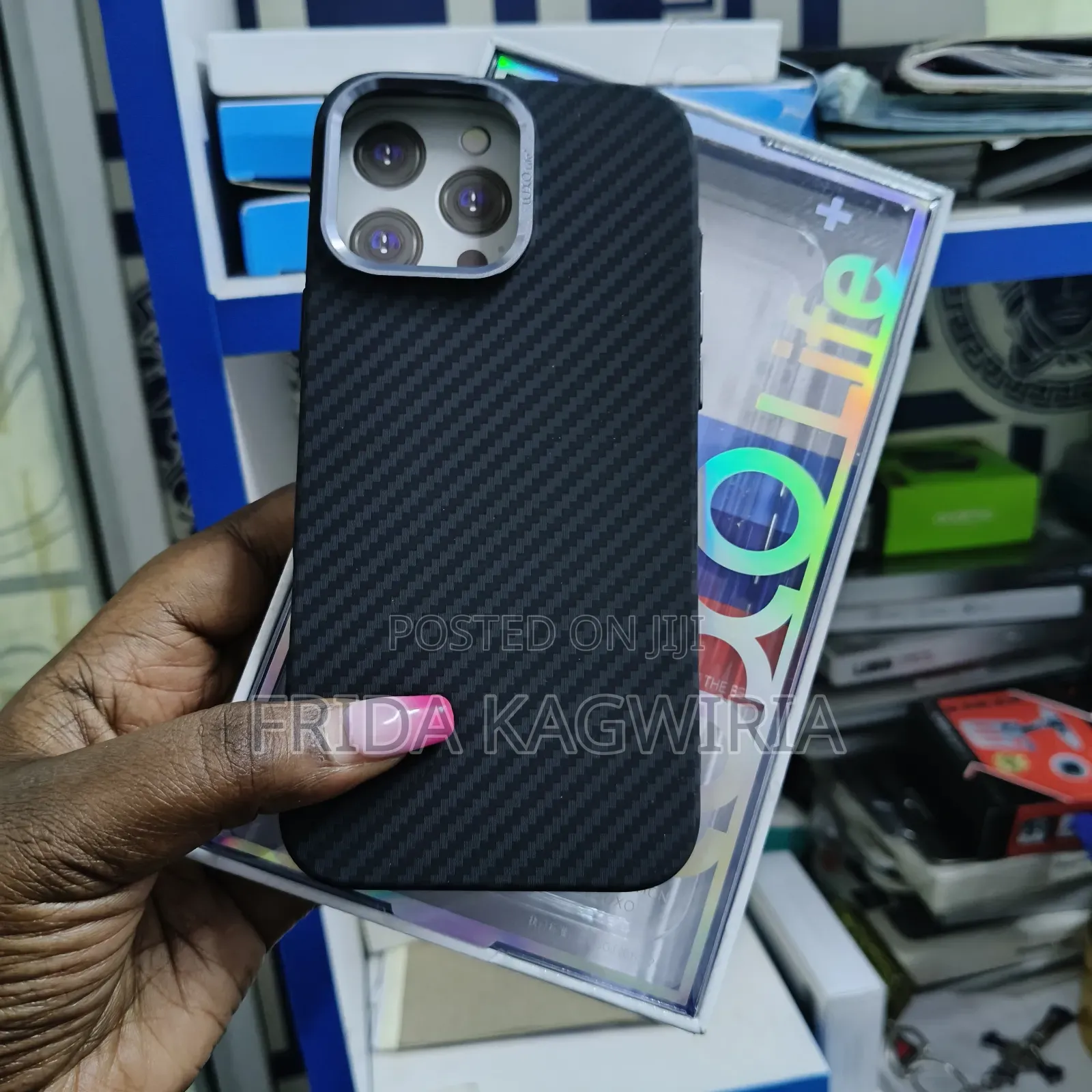 Luxolife Tribal Carbon Fiber Back Cover for iPhone 16 Pro Max