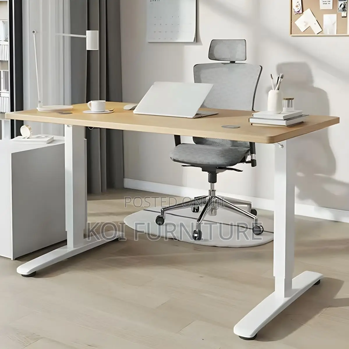 Office Desk; 1.2m Electric Ergonomic Writing Stand Desk