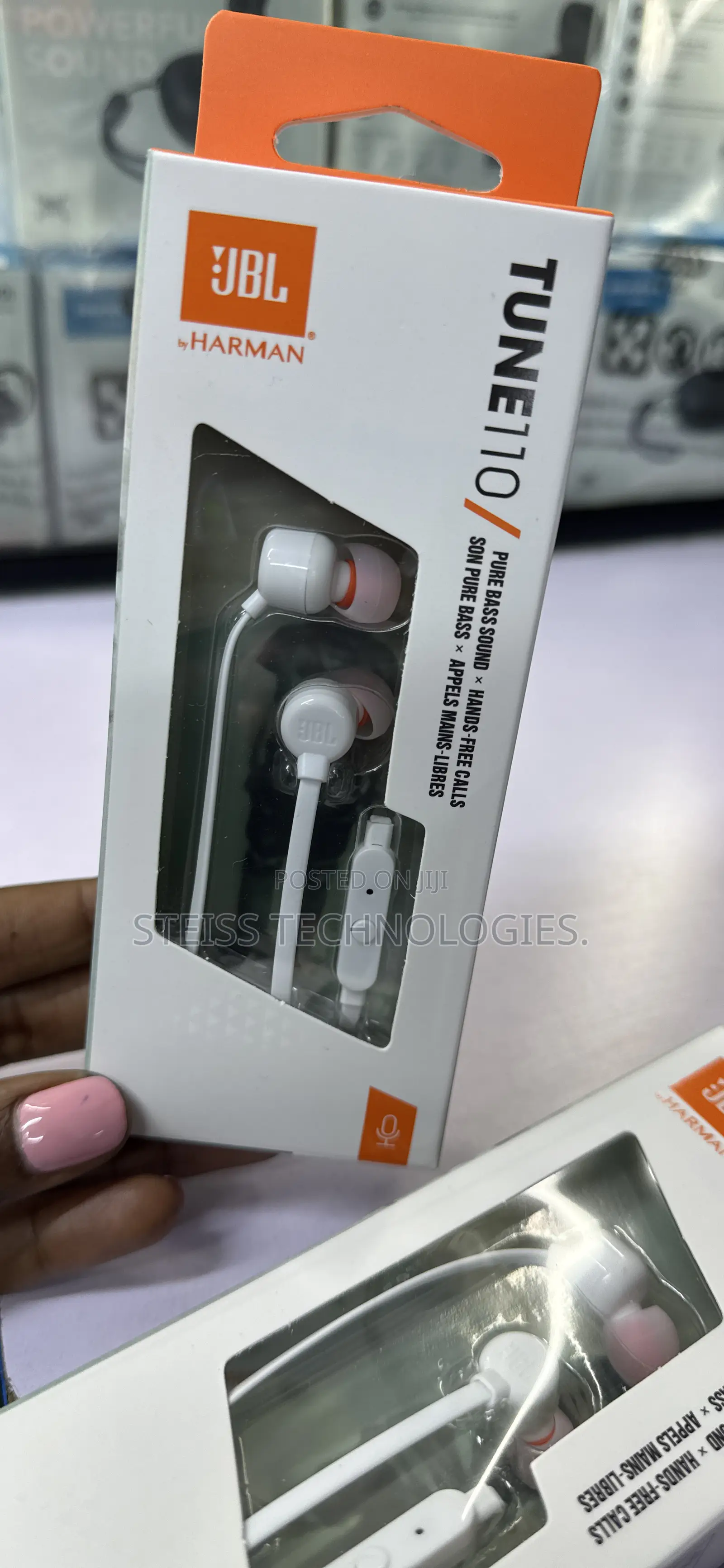 White JBL Tune 110 Wired Earphones