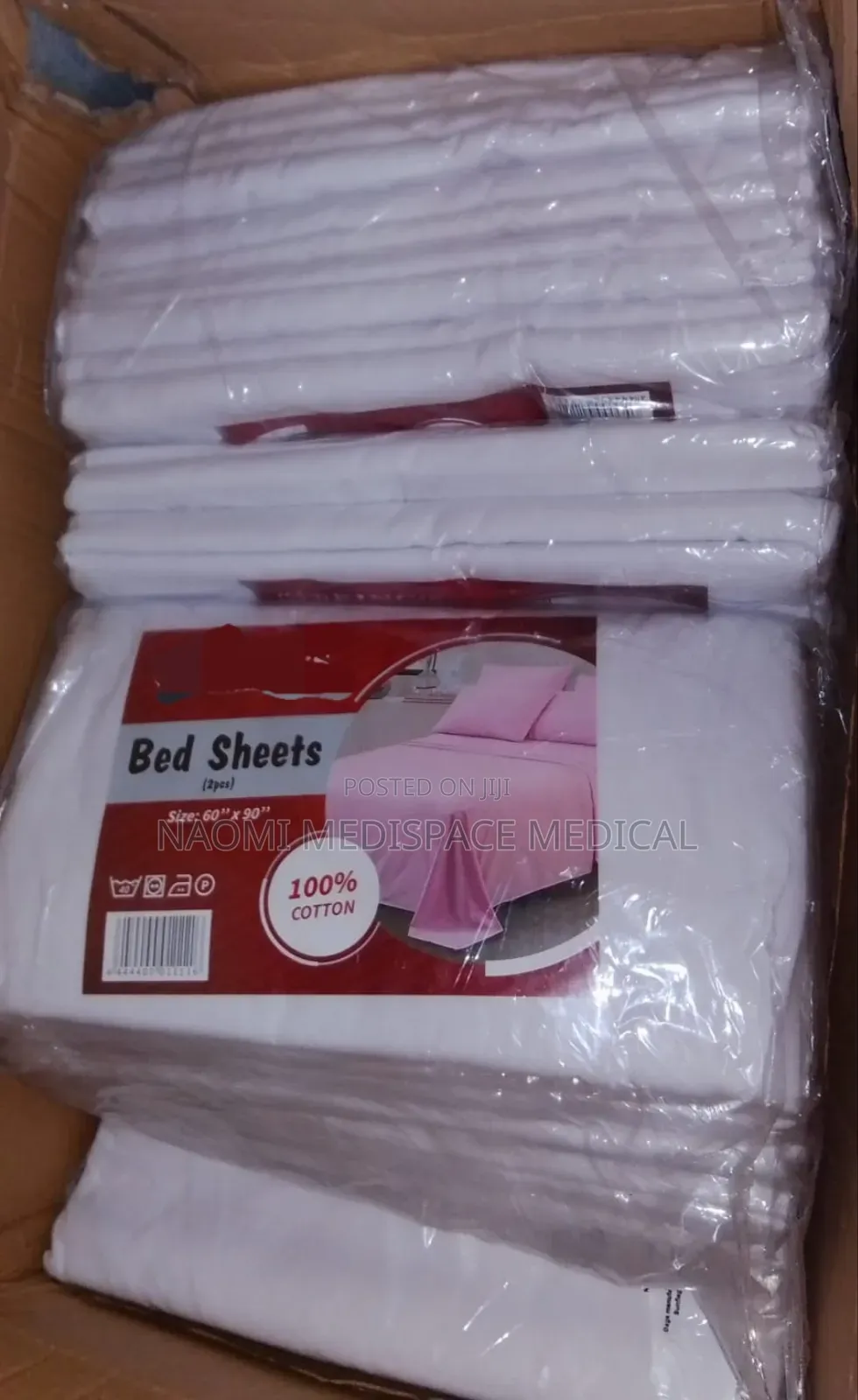 Pure Cotton White Hospital Bedsheets 60×90(Pair)