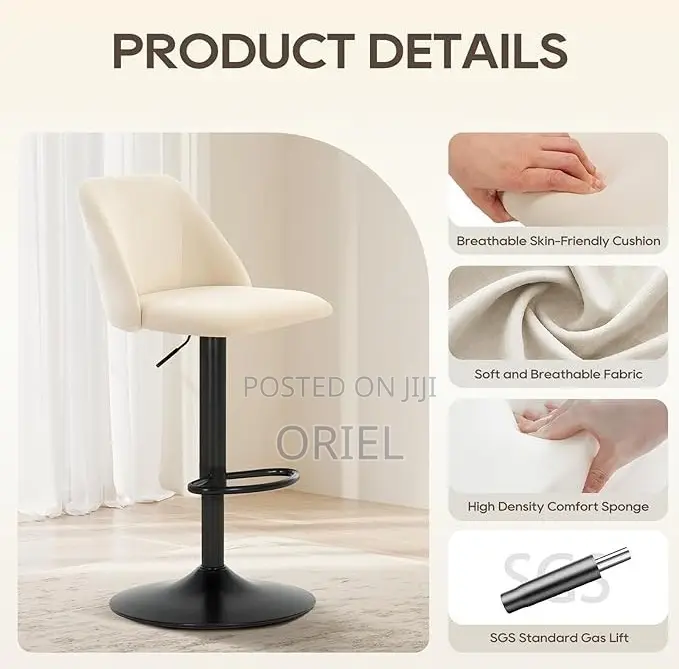 Home Chairs:- Swivel Height-Adjustable Kitchen Stool