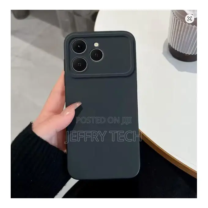 Tecno Spark 40 Back Cover Black Soft Feel Heavy Protection Phone Case