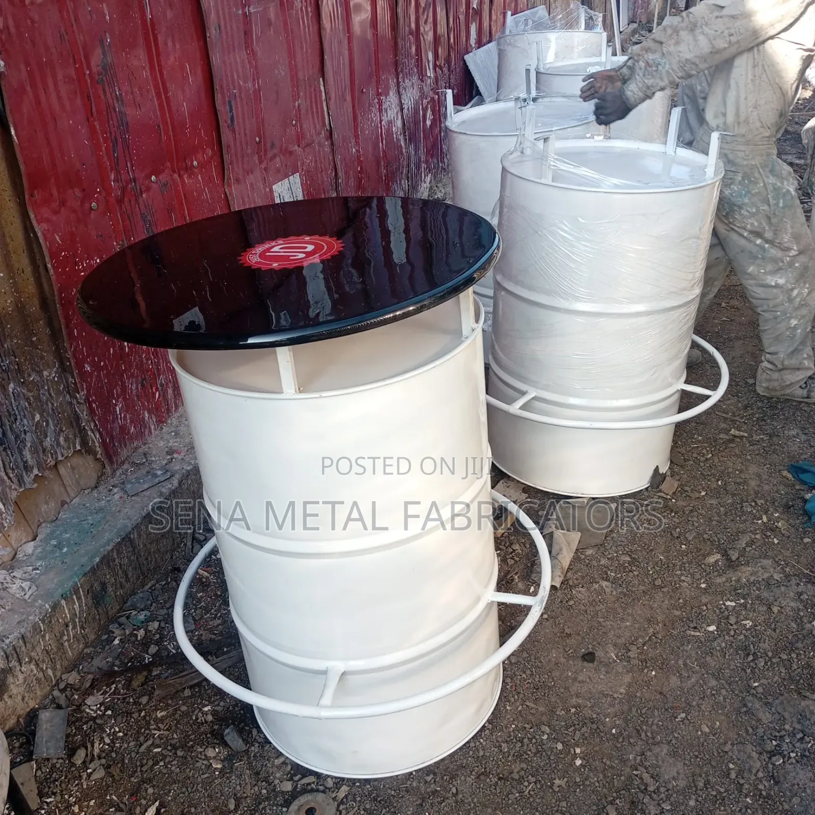 White Drum With Logo