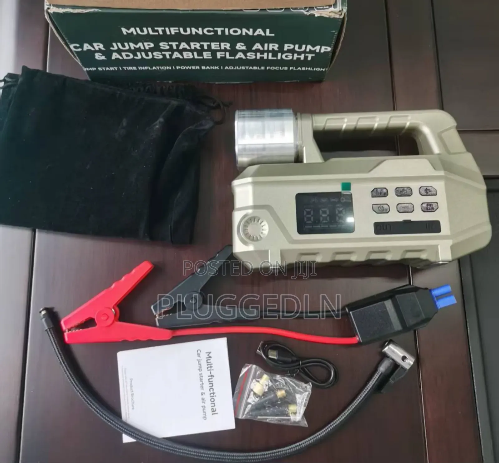 Multifunctional Car Jump Starter and Air Compressor Kit,