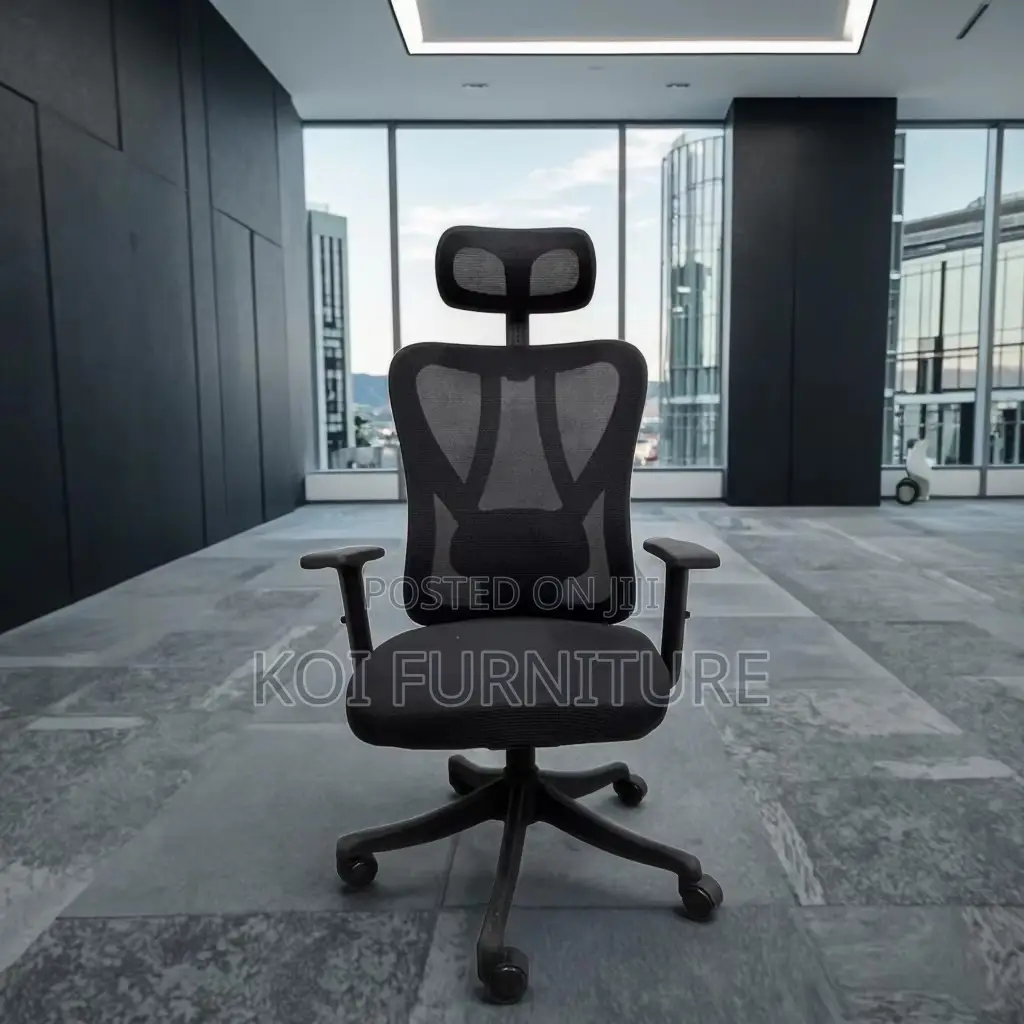 Office Chair : High Back Black Office Chair With Headrest