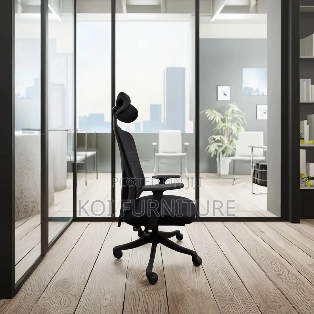 Office Chair : High Back Black Office Chair With Headrest