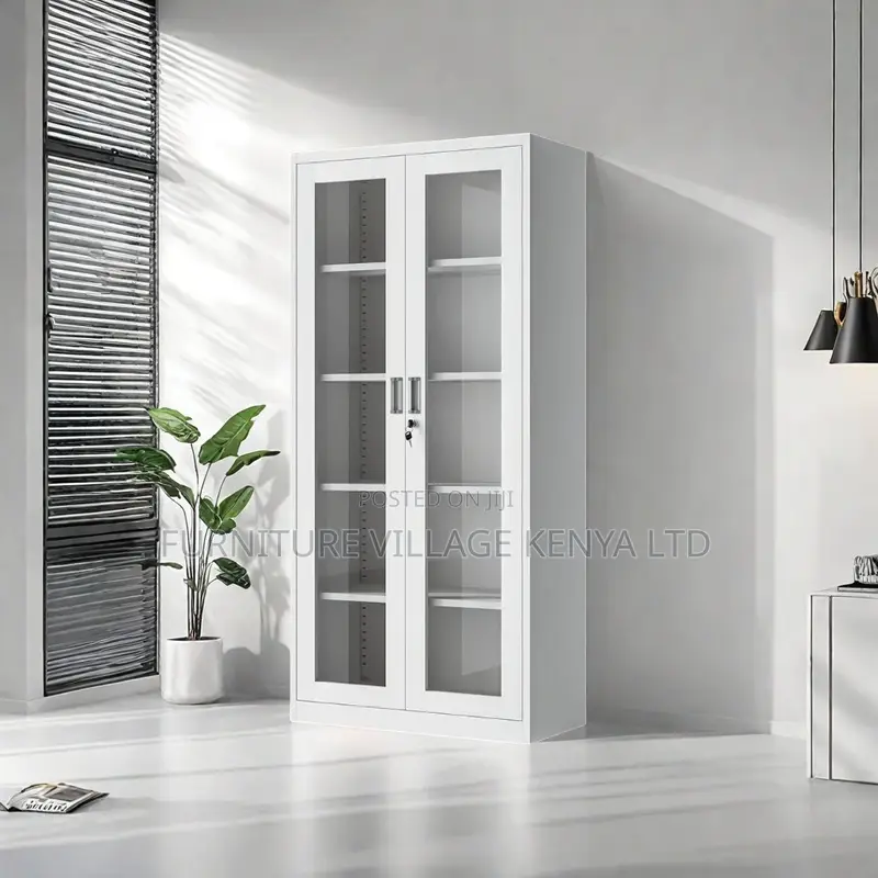 Office Cabinet; 2-Door Glass Office Storage Cabinet
