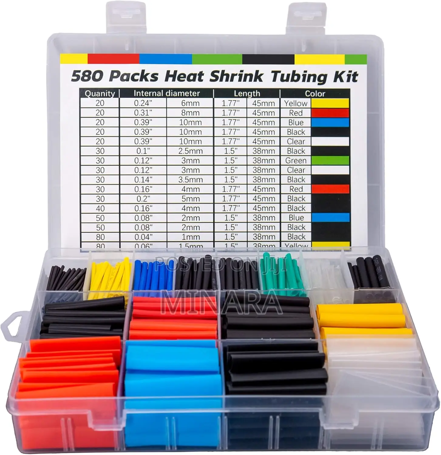 580 Pcs, Heat Shrink Tubing for Electrical Insulation, Auto Repairs