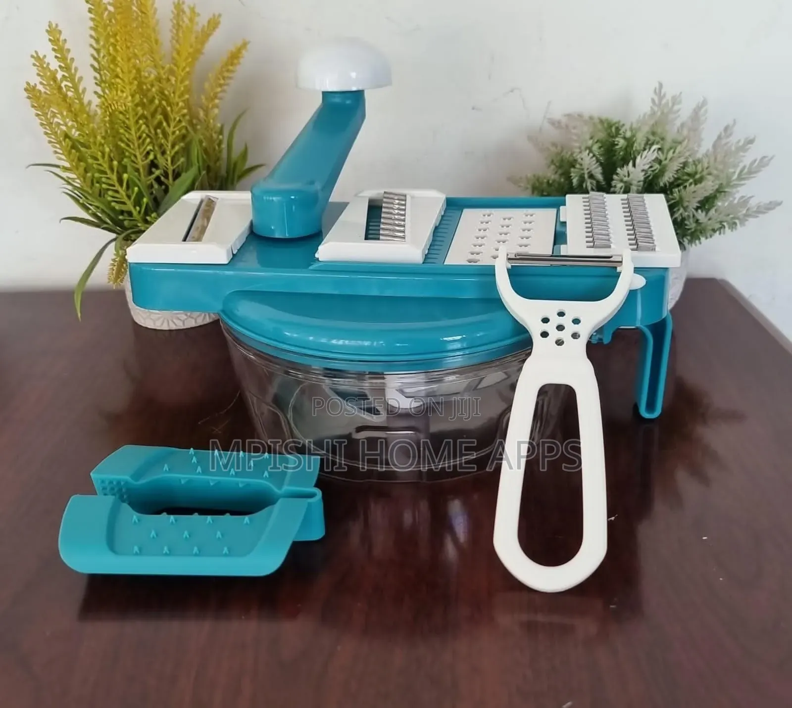 2-in-1 Manual Food Processor – Chopper Grater With Peeler
