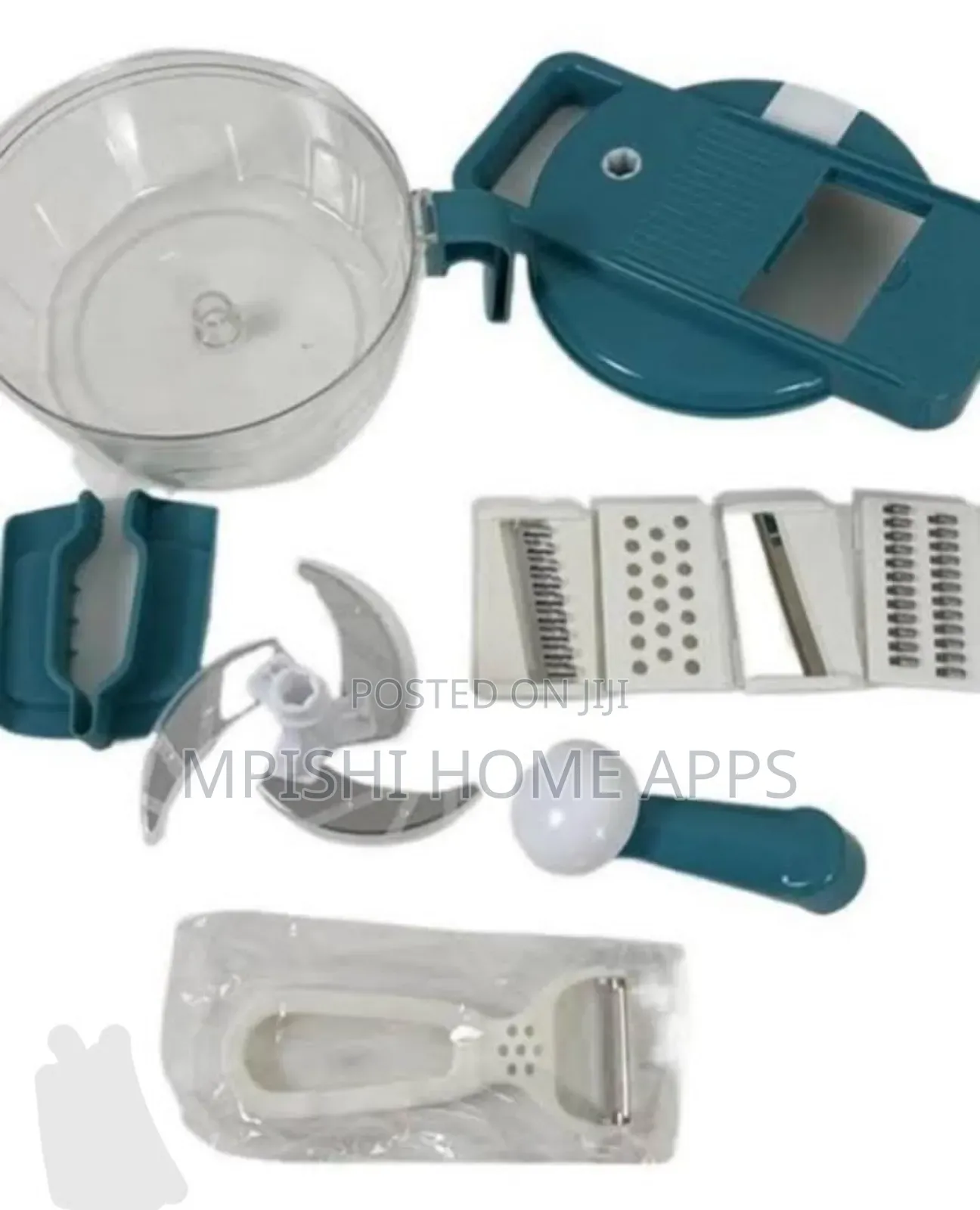2-in-1 Manual Food Processor – Chopper Grater With Peeler