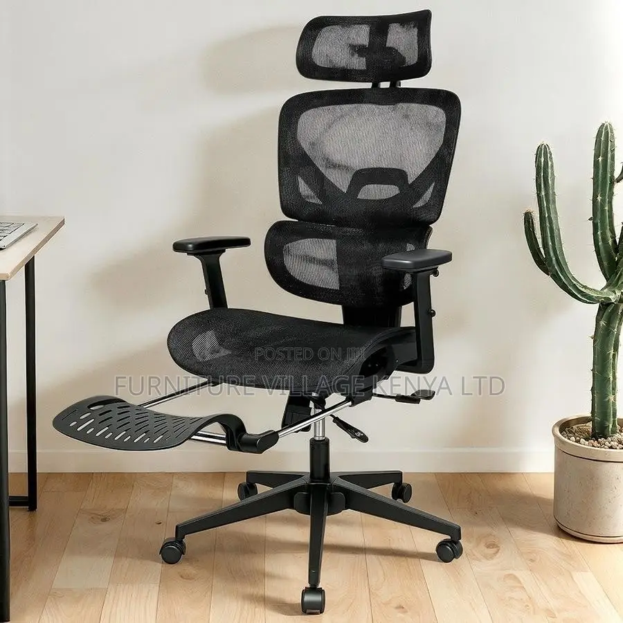 Office Chair; Orthopedic High Back Office Chair With Footrest
