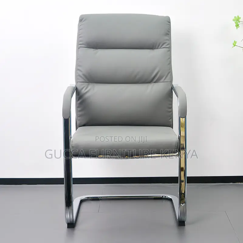 Gray Leather Executive Conference Room Chair