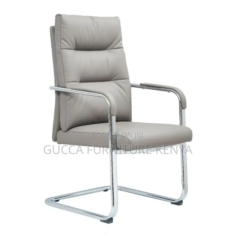 Gray Leather Executive Conference Room Chair