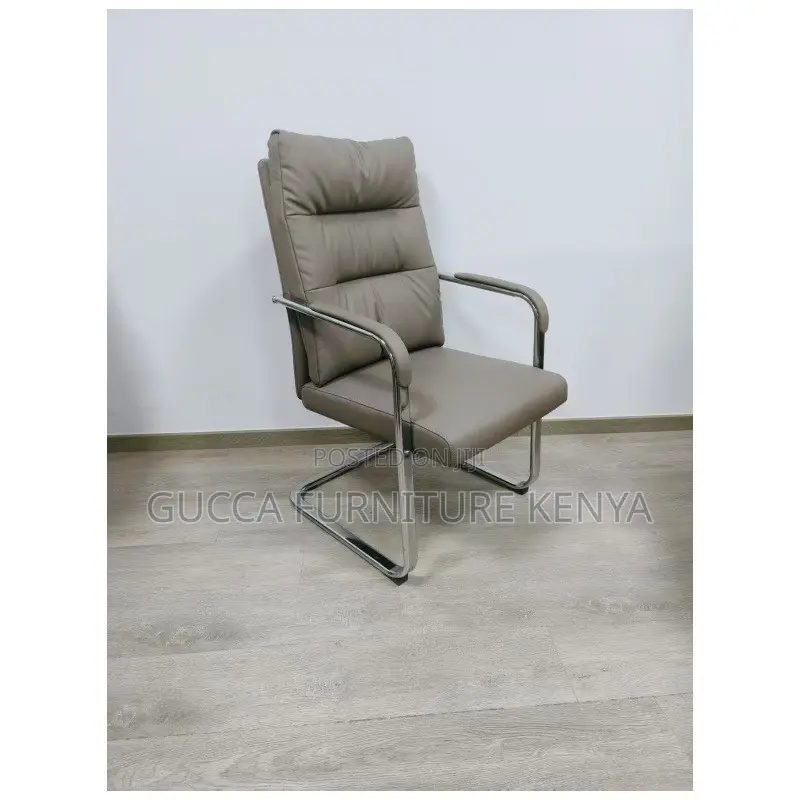 Gray Leather Executive Conference Room Chair