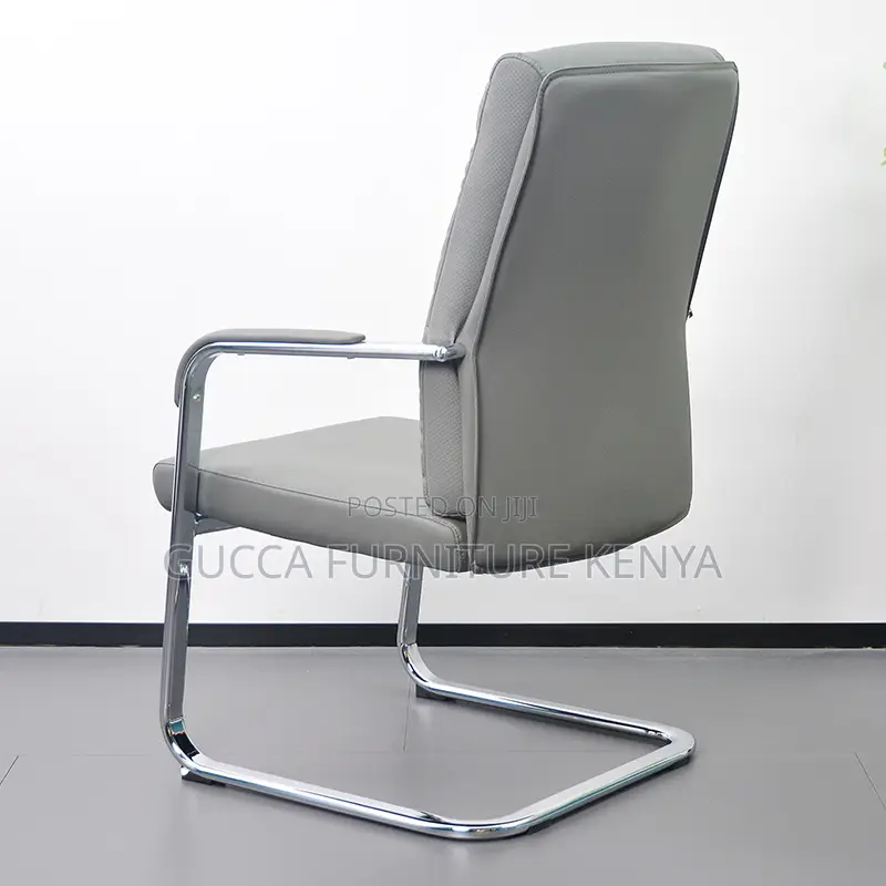 Gray Leather Executive Conference Room Chair