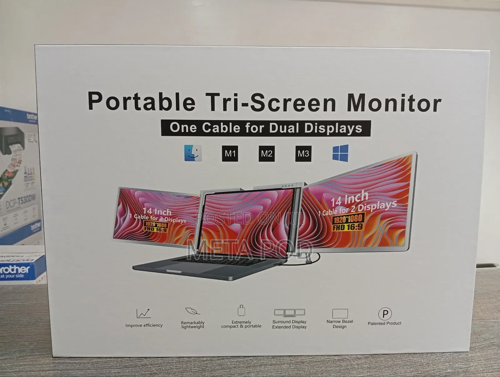Vtouch 14" Portable Tri-Screen Laptop Screen Extender