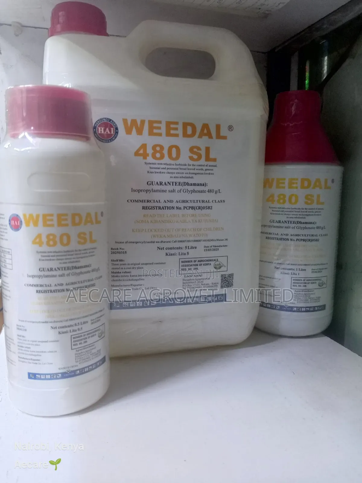 Weedal 480sl Herbicide 200ml 500ml, 1litre, 5litre
